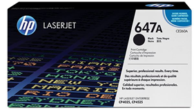 HP 647A Black Original LaserJet Toner Cartridge, CE260A